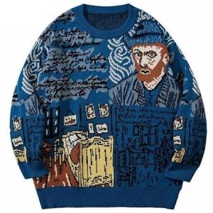 Aelfric Eden Vincent Van Gogh Sweater Size Medium Oversized